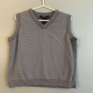 12 Linda Matthews Black White
Vest Striped Knit Cotton Size XL